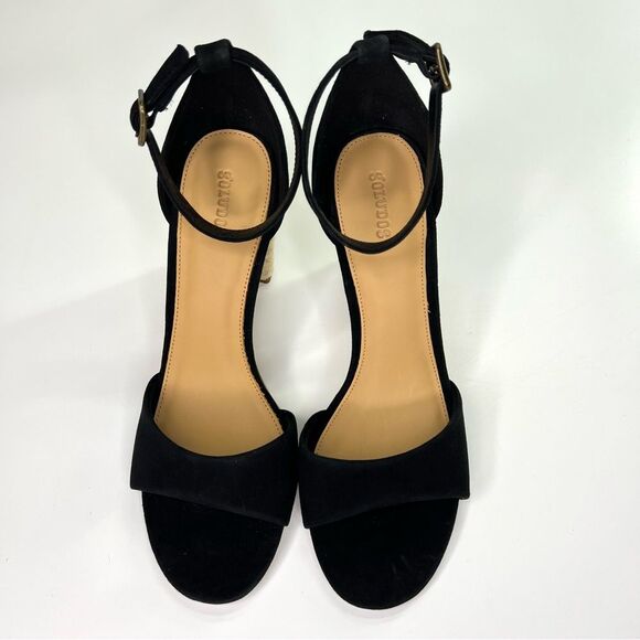 NEW Anthropologie Soludos Tall Capri Suede Heels 10 Black - Picture 5 of 16